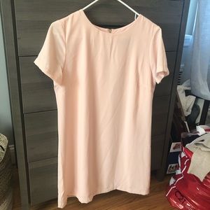 Light pink short sleeve shift dress